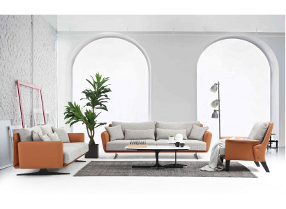 Complete couch set sofa suite sofa 321 seater fabric orange