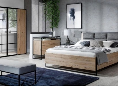Bed Beige Loft Design Modern Double Beds Bedroom Elegant Furniture New