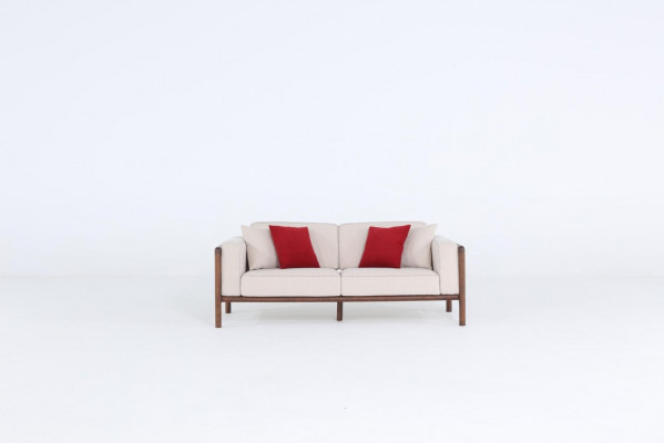 Sofa 2-seater Loveseat Modern Fabric Sofas Design Living Room New White
