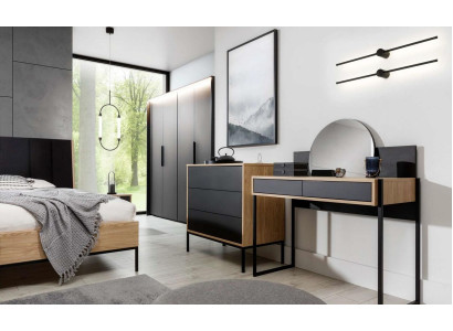 Makeup table with mirror black console table wooden mirror bedroom