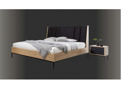 Bedroom set beige bed elegant 2x nightstands luxury modern new 3-piece.