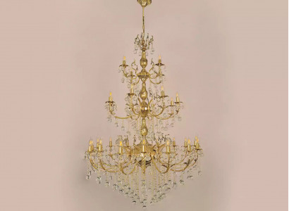 Luster Chandelier Ceiling Light XXL Luxury Gold Ceiling Lamp Crystal