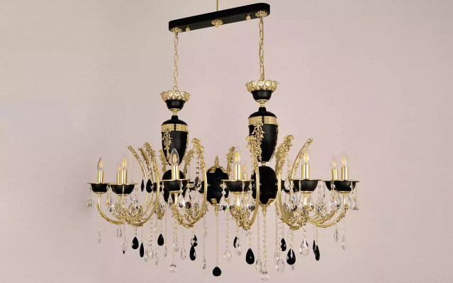 Ceiling light luxury chandelier ceiling lamp chandelier crystal black lamp