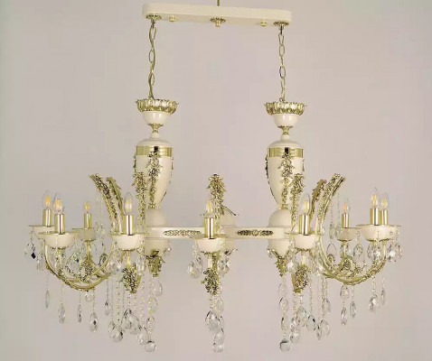Lamp Ceiling Light Luxury Chandelier Ceiling Lamp Lustre Beige Crystal