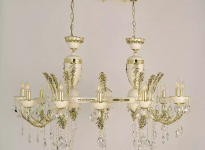 Lamp Ceiling Light Luxury Chandelier Ceiling Lamp Lustre Beige Crystal