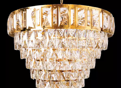 Chandelier Ceiling Light Luxury Gold Ceiling Lamp Crystal Chandelier 80x90cm