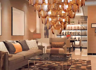 Chandelier classic lamp living room gold-colored crystal ceiling light