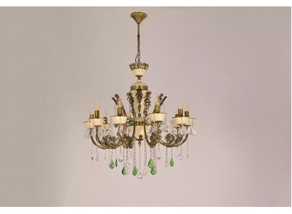 Luxury chandelier ceiling lamp fixture light brown crystal 80cm