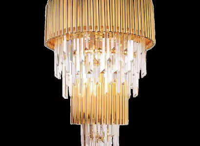 Luxury Chandelier Ceiling Light Gold Ceiling Lamp Crystal XXL