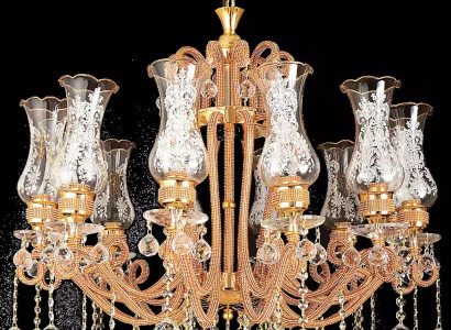 Luxury ceiling light chandelier crystal gold ceiling lamp