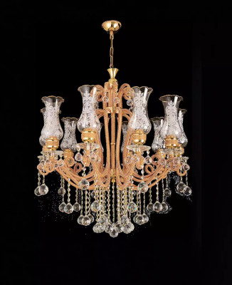Luxury ceiling chandelier crystal gold lamp