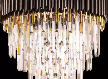 Luxury Chandelier Ceiling Light Gold Ceiling Lamp Crystal Round
