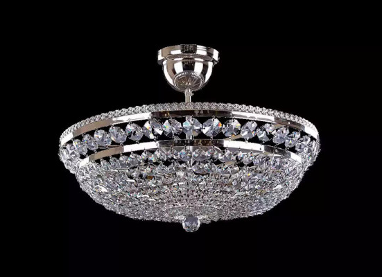 Round Silver Luxury Ceiling Lamp Chandelier Ceiling Light Silver Crystal Chandelier