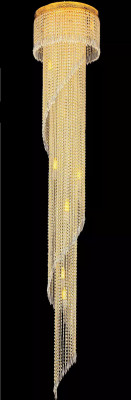 Long Gallery Ceiling Light Large Chandelier Ceiling Lamp Gold Crystal 240 cm
