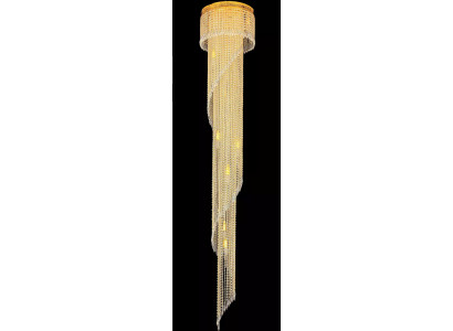 Long Gallery Ceiling Light Large Chandelier Ceiling Lamp Gold Crystal 240 cm