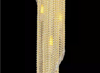 Long Gallery Ceiling Light Large Chandelier Ceiling Lamp Gold Crystal 240 cm