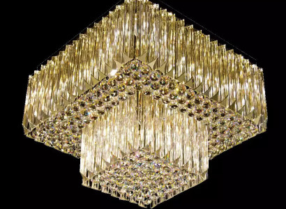 Chandelier ceiling lamp living room gold luxury lighting crystal