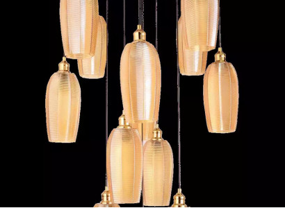Chandelier Luxury Ceiling Lamp Modern Gold Glass