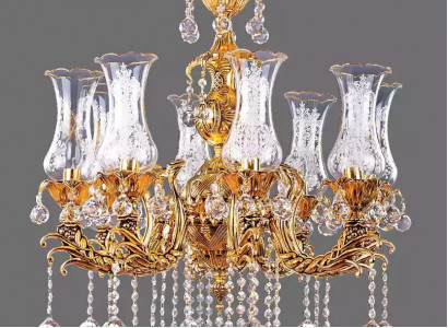 Luster Luxury Ceiling Light Gold Chandelier Ceiling Lamp Crystal Art