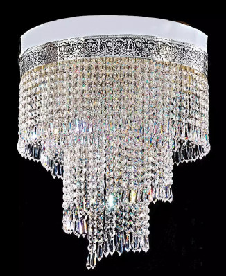 Luster Ceiling Light Silver Chandelier Ceiling Lamp Crystal 40x70 Lamp