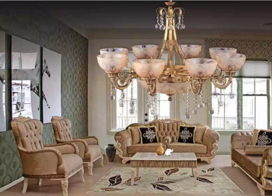 Chandelier Luxury Ceiling Lamp Luster Ceiling Light Glass Gold