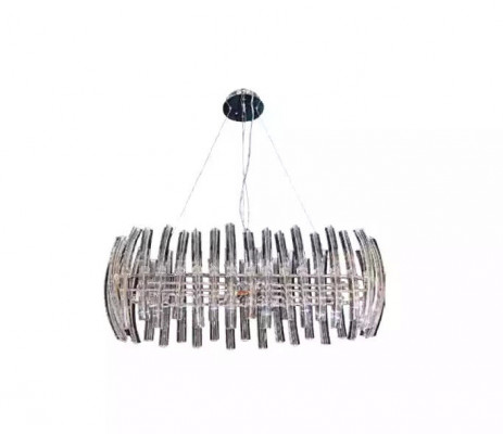 Chandelier crystal for the living room in a luxurious chrome color