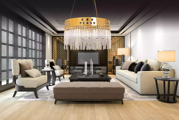 Beautiful Brass-Crystal Chandeliers new Living Room Luxury gold