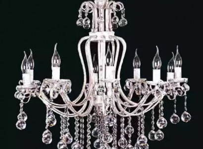 Luxury ceiling chandelier crystal lamp silver