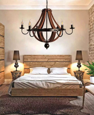 Brown crown chandelier ceiling light wood chandelier lamp chandelier