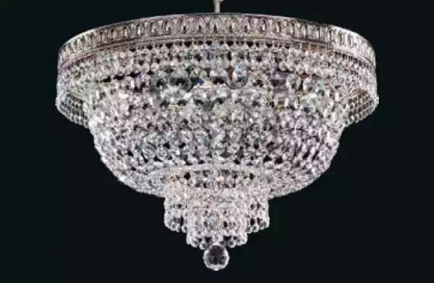 Round Ceiling Lamp Crystal Ceiling Light Luxury Silver Chandelier Pendant Light