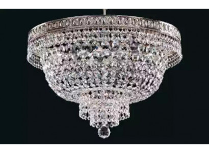 Round Ceiling Lamp Crystal Ceiling Light Luxury Silver Chandelier Pendant Light
