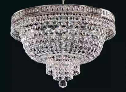 Round Ceiling Lamp Crystal Ceiling Light Luxury Silver Chandelier Pendant Light