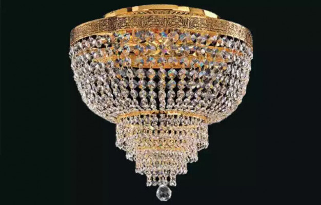 Chandelier Ceiling Light Luxury Gold Ceiling Lamp Crystal Style