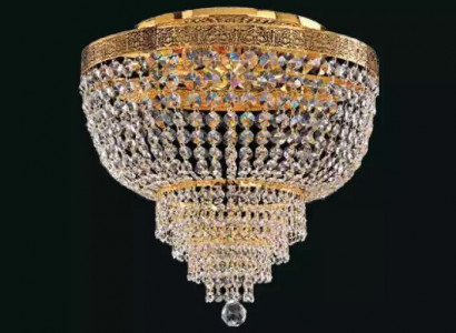 Chandelier Ceiling Light Luxury Gold Ceiling Lamp Crystal Style