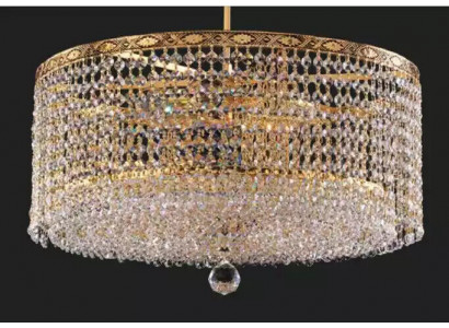 Luster Ceiling Light Luxury Gold Chandelier Round Ceiling Lamp Crystal Style