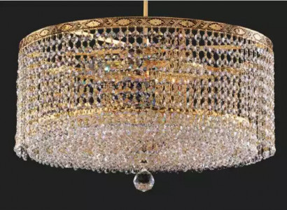 Luster Ceiling Light Luxury Gold Chandelier Round Ceiling Lamp Crystal Style