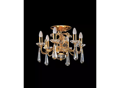 Golden crystal ceiling lamp classic gold glass crystal chandelier