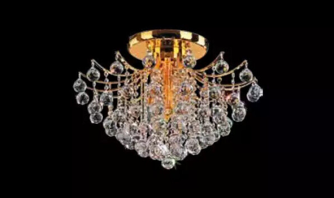 Golden decorative chandelier ceiling light crystal fixture luxury lamp