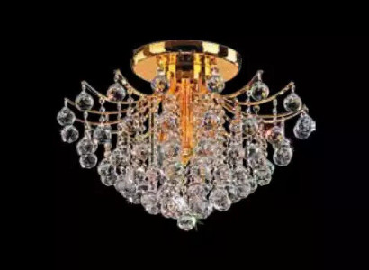 Golden decorative chandelier ceiling light crystal fixture luxury lamp