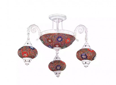Ceiling chandelier, lustre chandelier, ceiling lamp, glass art lamps, white.