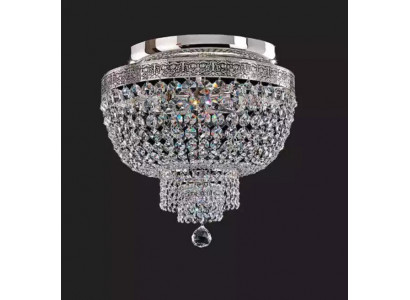 Classic Chandelier Ceiling Light Beige Crystal Pendant Lighting Ceiling Chandelier