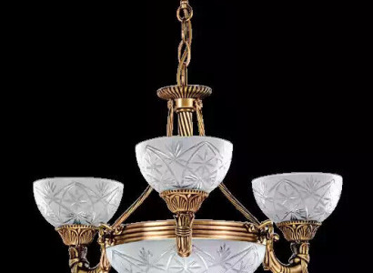 Chandelier Ceiling Light Pendant Ceiling Fixture Lamp Glass Gray Gold