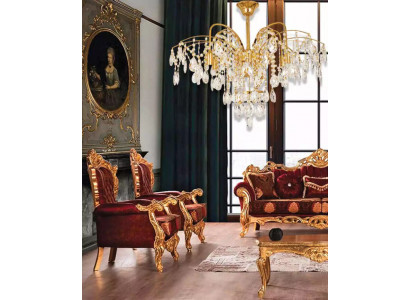 Chandelier French Gold in the Living Room Light Luxurious Lamps