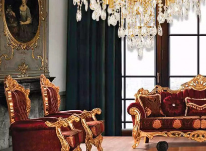 Chandelier French Gold in the Living Room Light Luxurious Lamps