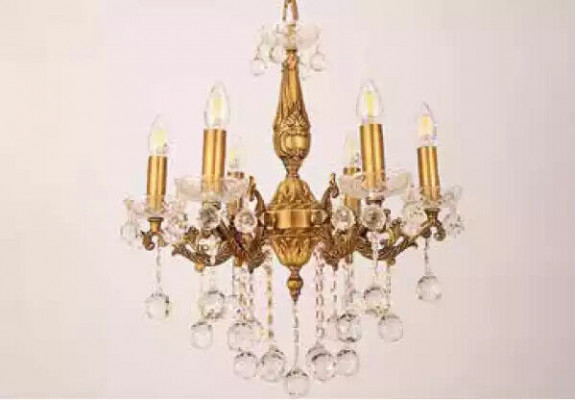 Chandelier Ceiling Light Luxury Gold Ceiling Lamp Crystal Style