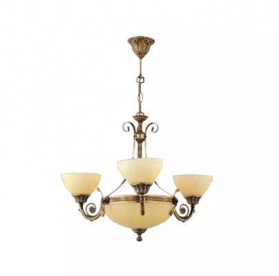 Ceiling light lamp chandelier glass beige art
