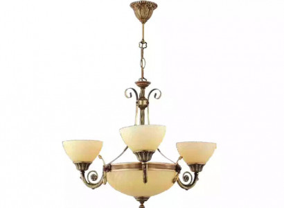 Ceiling light lamp chandelier glass beige art