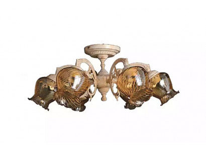 Ceiling lamp, ceiling chandelier, chandelier, lamps, glass, beige, art.