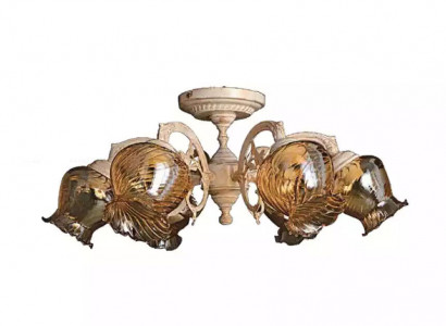 Ceiling lamp, ceiling chandelier, chandelier, lamps, glass, beige, art.