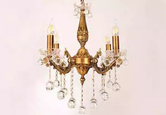 Chandelier Ceiling Light Luxury Gold Ceiling Lamp Crystal Style